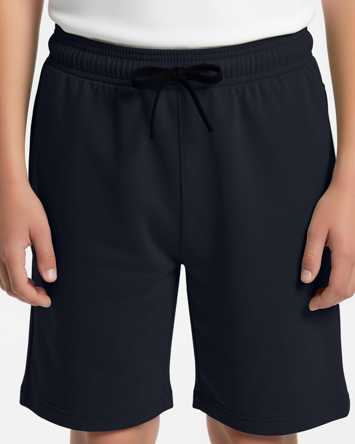 Real Essentials 4 Pack: Boys Fleece Lounge Shorts – Soft Pull-On Gym, School, Sleep & Active Sports Shorts for Kids