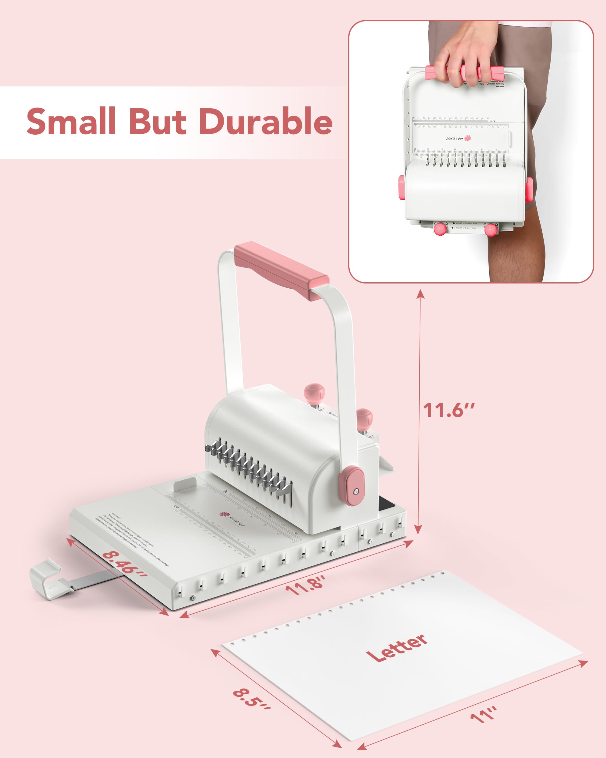 MAKEASY Binding Machine Hole Pitch 2:1 - Portable Book Binding Kit with 10PCS 5/8'' Binding Wires & Plier, for DIY Notebooks, Albums, Journals, and Calendars – Circle Holes