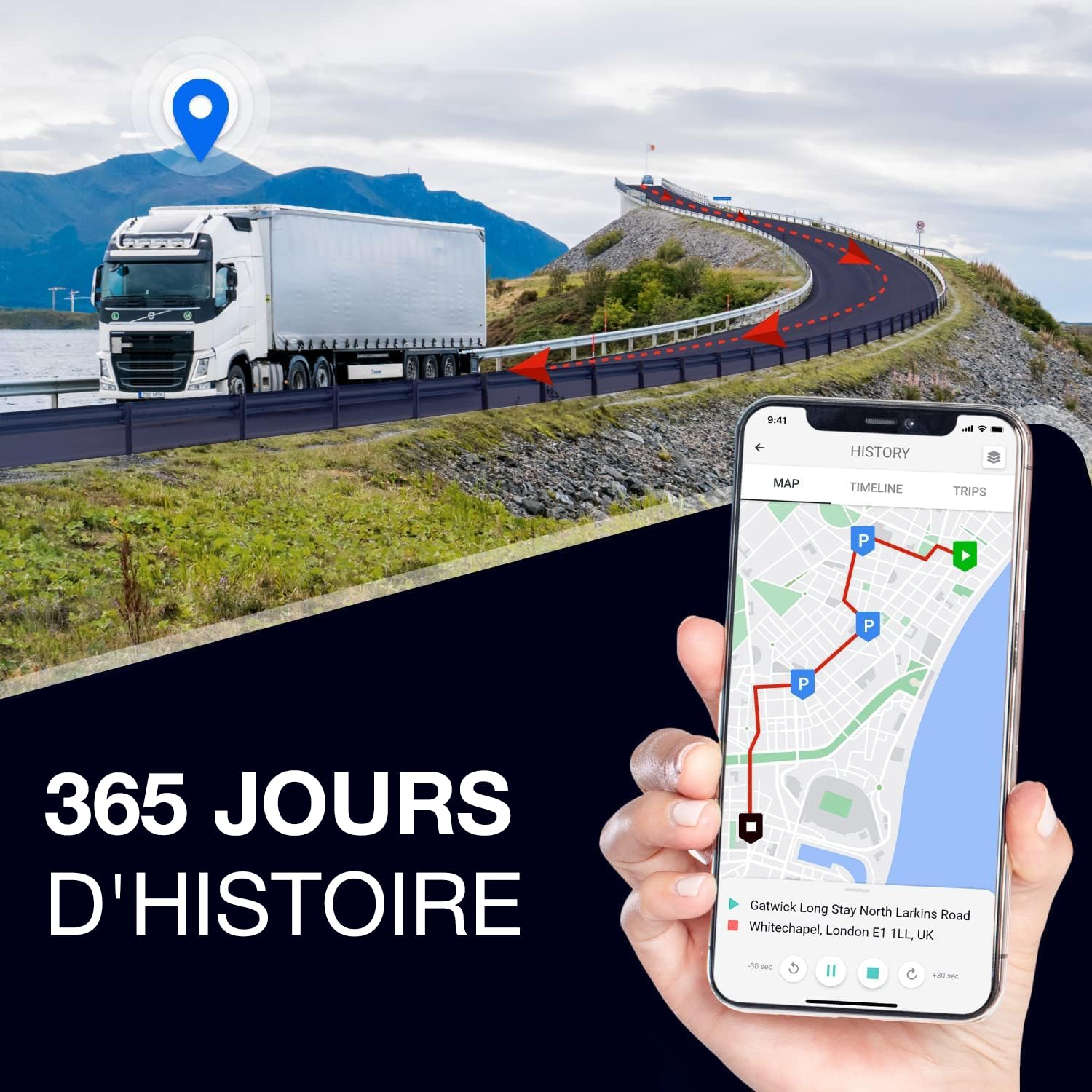REWIRE 104N Traceur GPS 4G Magnétique pour Voiture – Localisation en Temps Réel 24/7, Autonomie Jusqu’à 21 Jours, Installation Facile, Tracker Véhicule pour Auto, Camion, Utilitaire