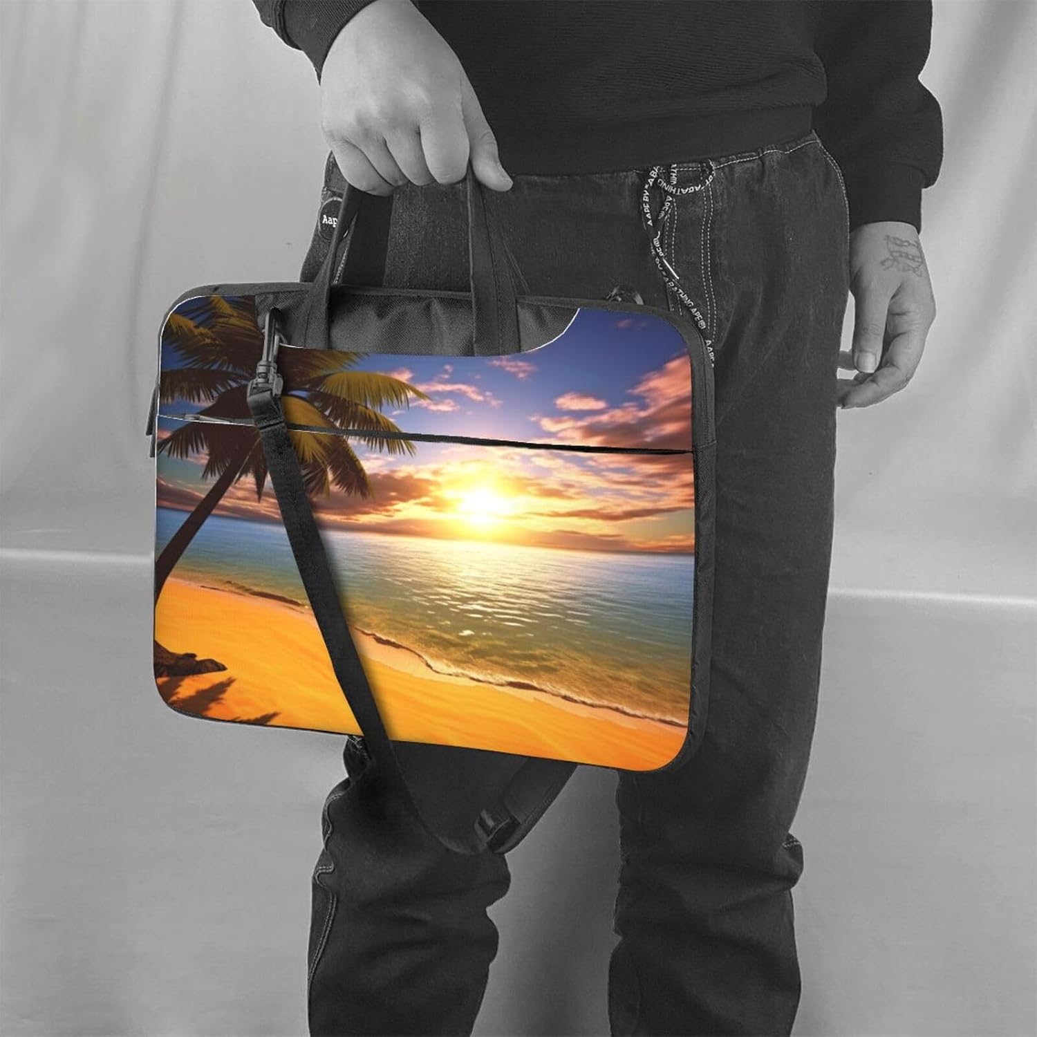 Laptop Bag Sunset Palm Messenger Shoulder Bag for Laptop or Tablet Carrying Case image 2
