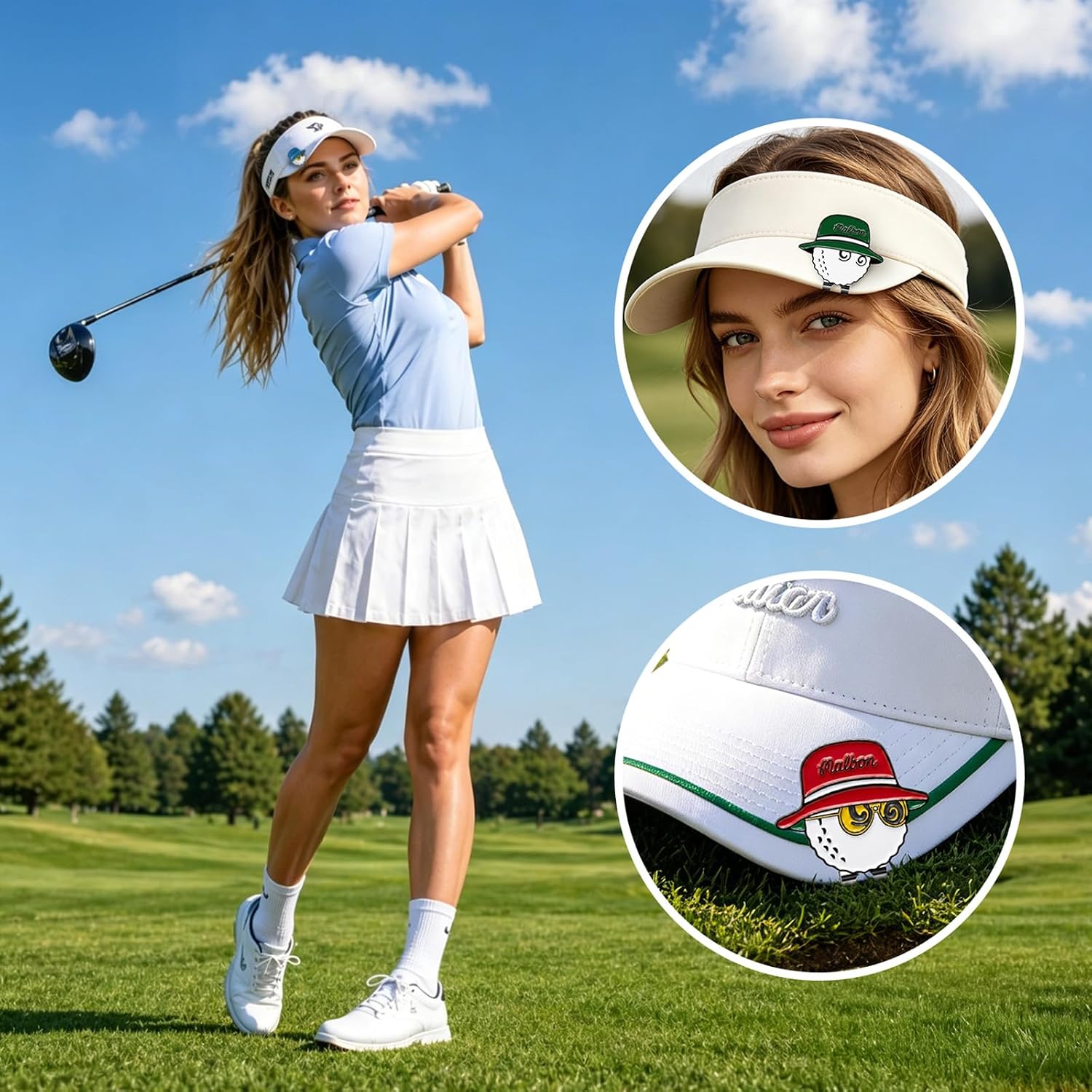 Golf Ball Markers Personlized Logo Enamel with A Strong Magnetic Hat Clips Value Sets for Men Women Golfer, Removable Attaches Easily to Golf Cap Premium Gift
