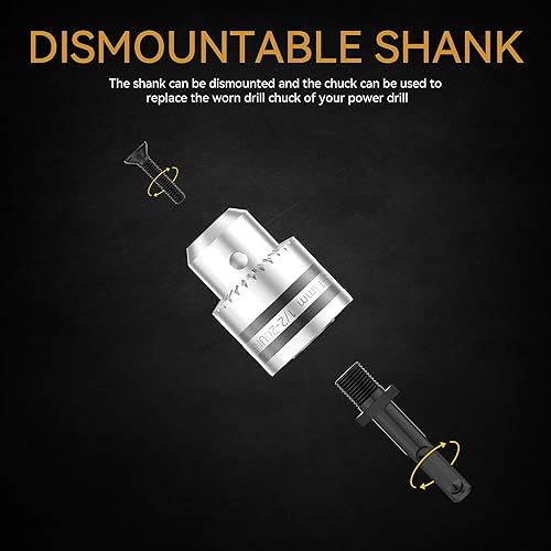 Miniatura 5 de Renekton Juego de portabrocas de 0.059-0.512 in, 12 "-20UNF con vástago SDS-Plus de 14 pulgadas, vástago hexagonal de 12 pulgadas, adaptador de