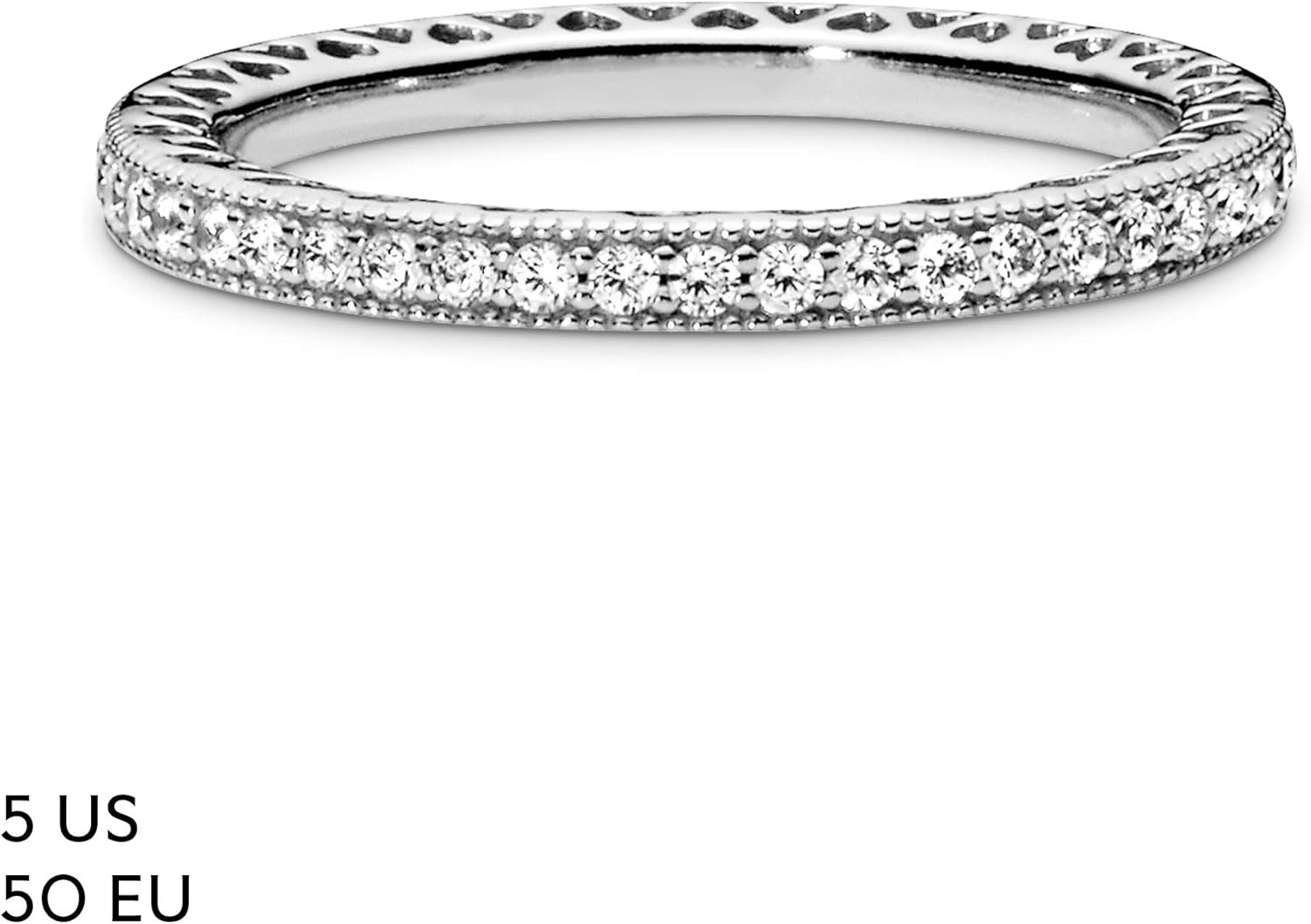 PANDORA Halo Sparkle & Hearts Ring - Sterling Silver Ring for Women - Layering or Stackable Ring - Gift for Her - Sterling Silver with Cubic Zirconia