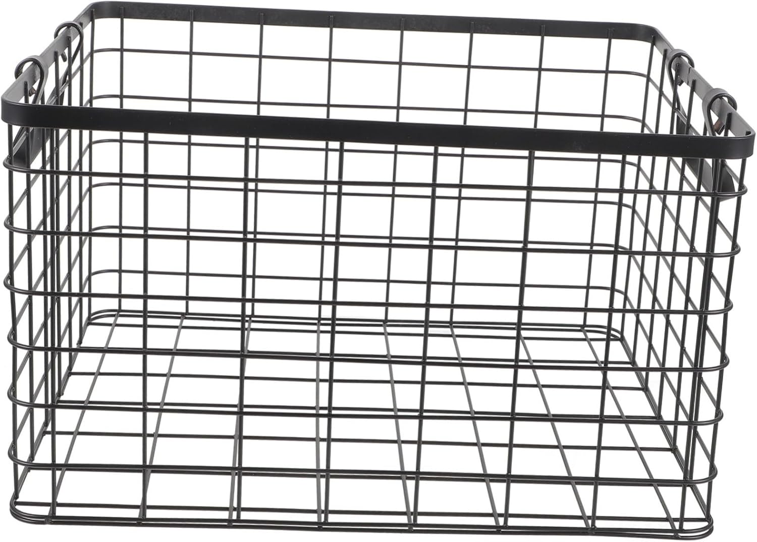 SUPVOX Round Metal Firewood Basket for Outdoor Storage Rustic Log Holder Handles for Camping and Fireplace Organization