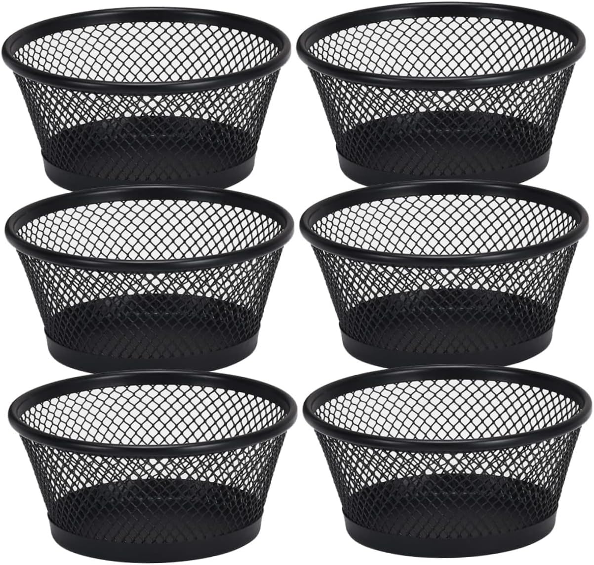 6pcs Mesh Paper Clip Holders Office Desk Organizers Paperclip Dispenser Binder Clip Cup Organization Bins for Office