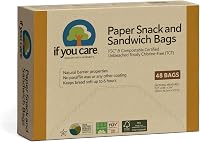 If You Care Natural Unbleached Sandwich Bags, Greaseproof Paper, 48 Count - Eco-Friendly, Chlorine-Free