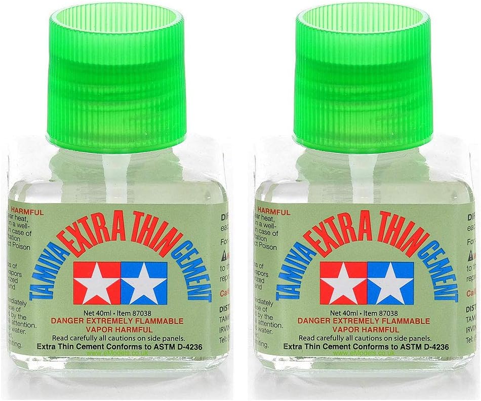 Tamiya 87038 Extra Thin Cement Glue Fine Tip 40ml 2 Pack