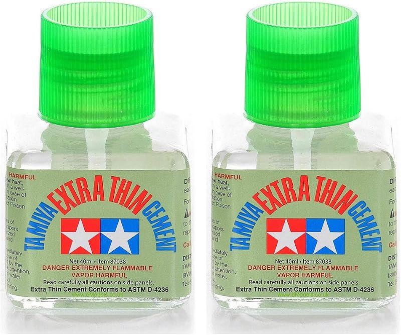 87038 Paquete de 2 puntas finas de pegamento de cemento extrafino de 40 ml