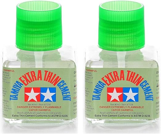 Tamiya 87038 Extra Thin Cement Glue Fine Tip 40ml 2 Pack