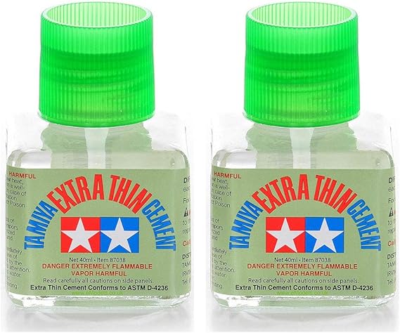 Tamiya 87038 Extra Thin Cement Glue Fine Tip 40ml 2 Pack