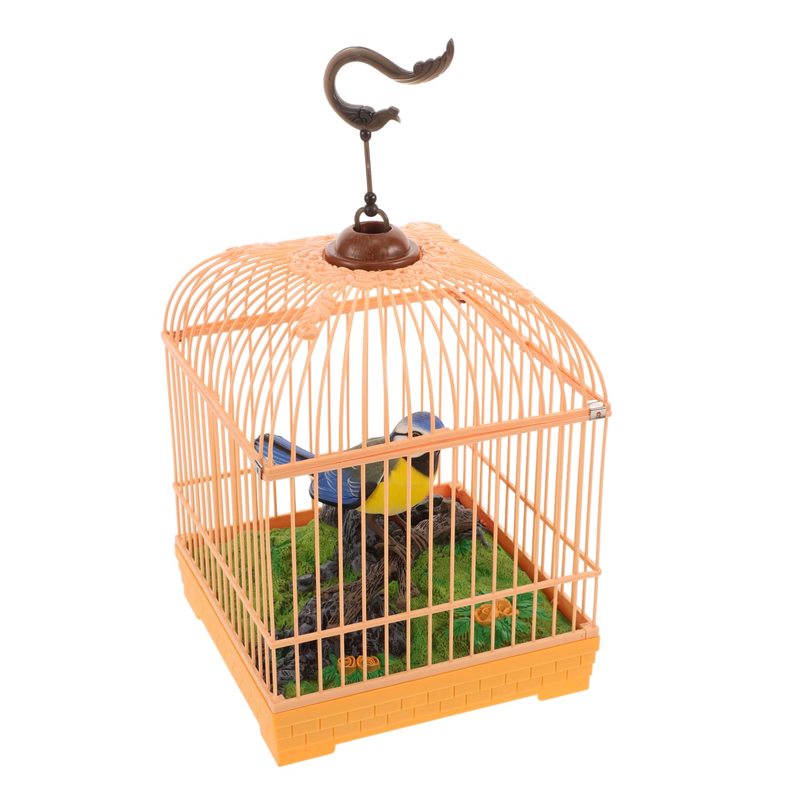 Juguete Interactivo para Pájaros con Sonido Realista y Movimiento Activado por Voz, Tamaño Mini, Diseño De Jaula Auténtica, Adecuado para Decoración y Entretenimiento Habitaciones