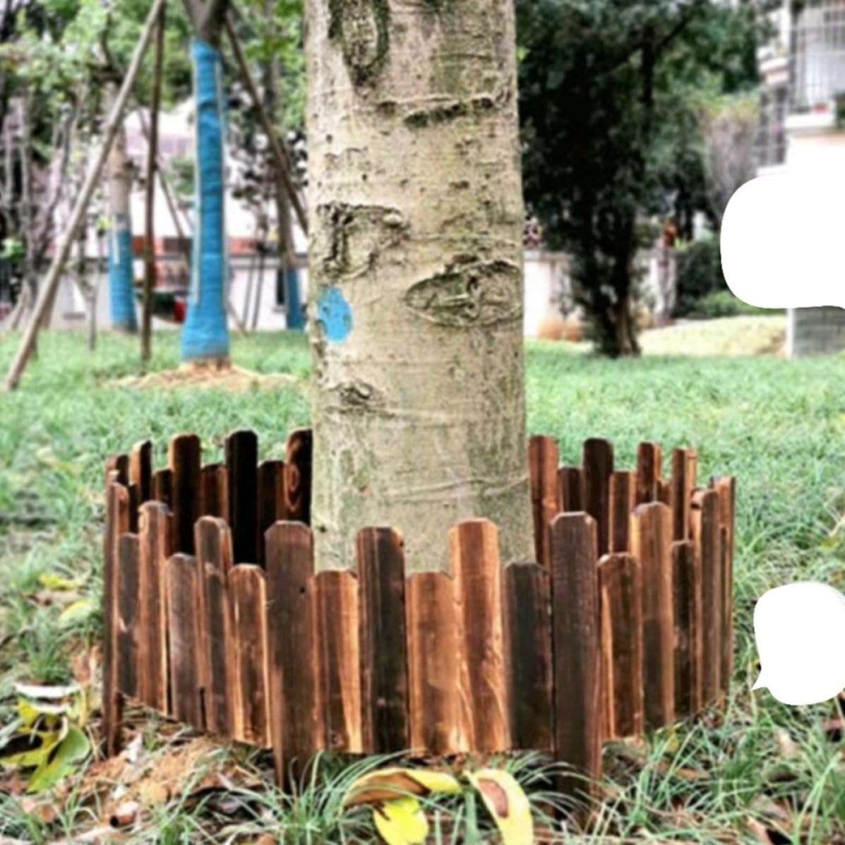 USHOBE Recinzione da Giardino in Legno Resistente Agli Agenti Atmosferici, Bordura Decorativa Naturale per Aiuole e Siepi, Riutilizzabile e Sicura per Uccelli e Piccoli Animali,