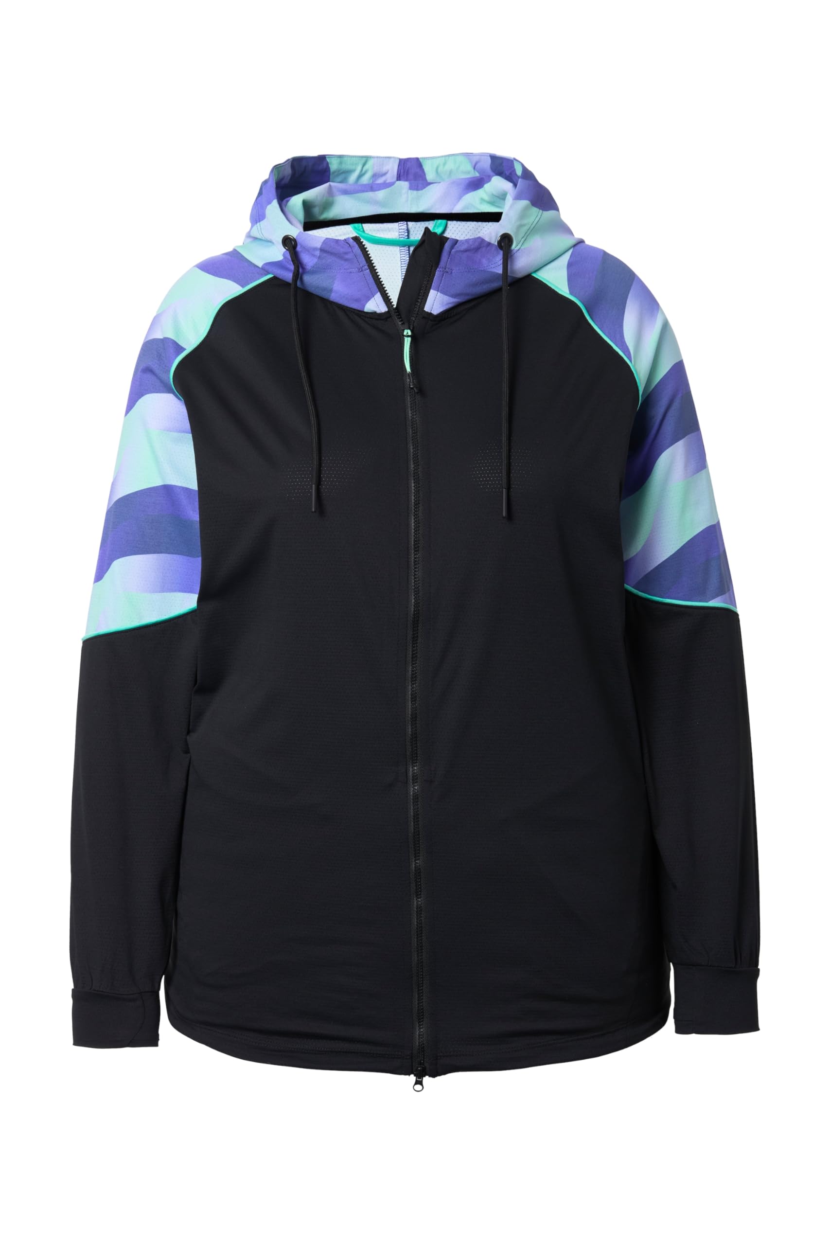 Ulla Popken Damen große Größen Übergrößen Plus Size Light-Funktionsjacke, Kapuze, Daumenloch 848574