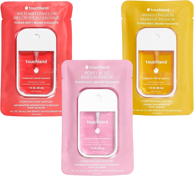 Touchland Power Mist Fruity Trio: Hydrating Hand Sanitizers for On-the-Go Freshness