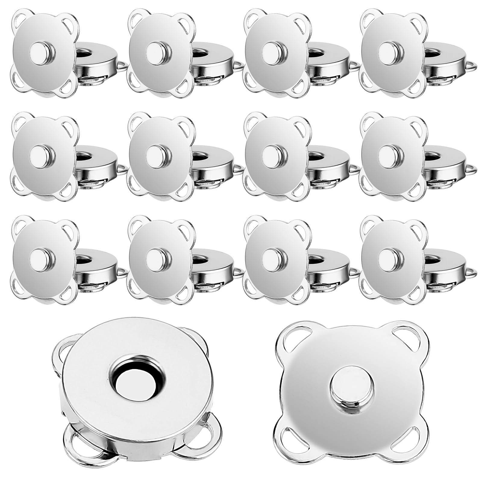 Qianyu 12 Sets Snaps Buttons Invisible Leather Snap14mm Fastener Clasps Closures Replacement Kit for Purses Totes Clothing Sewing Craft Handbags Windbreaker Shipment Suitcase Bag DIY