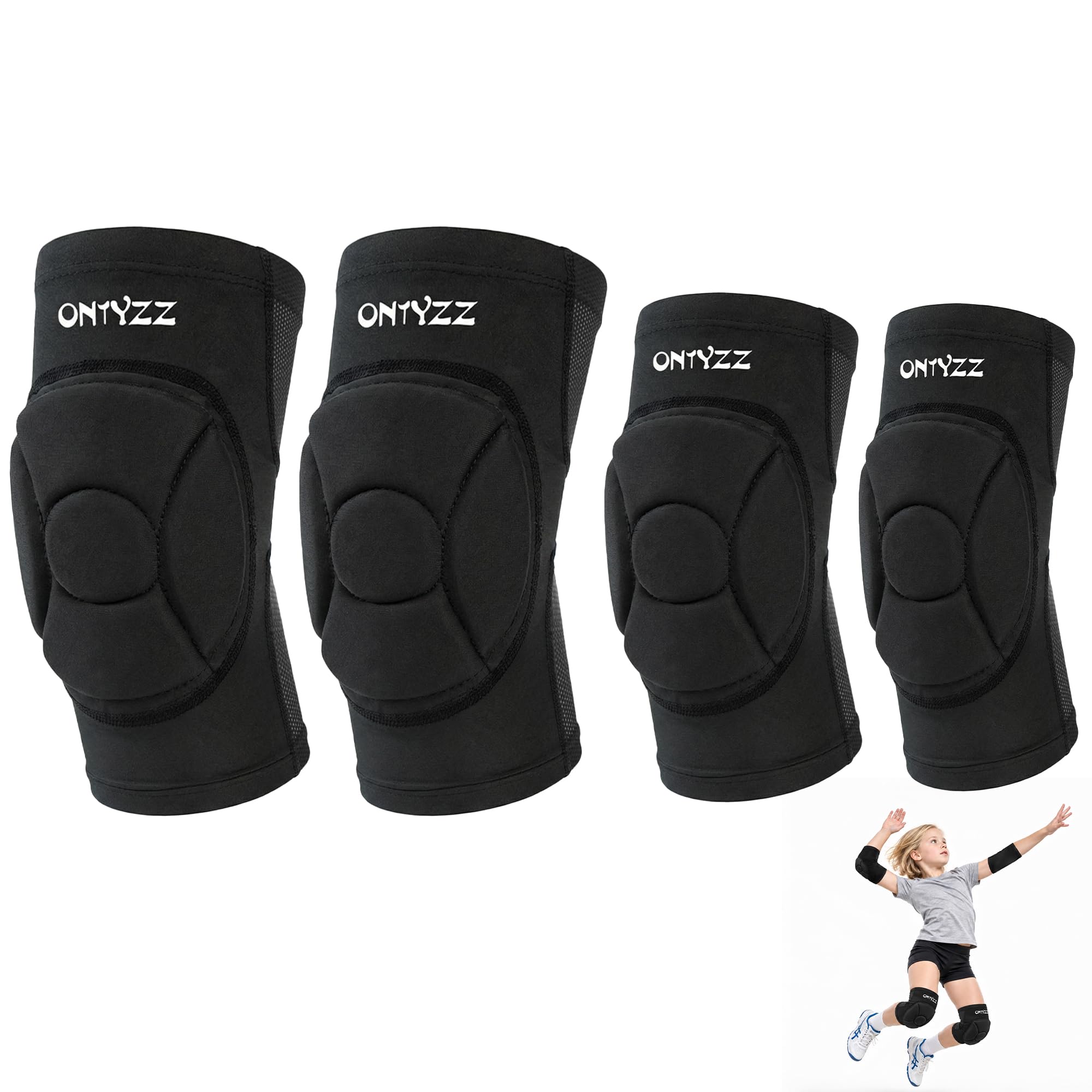 ONTYZZ Kid Knee Pad Elbow Pads Teens Breathable Lightweight Kids Protective Pad Set for Volleyball Basketball Wrestling Goalkeeper Snowboarding Dance Bike