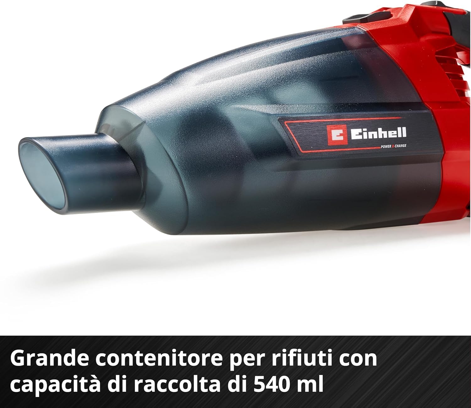 Einhell TE-VC 18 Li-Solo Aspiratore a batteria Power X-Change (18 V, serbatoio 0.54 L, prolunga con bocchetta pavimenti,bocchetta fughe e tessuti, senza batteria e caricabatteria)