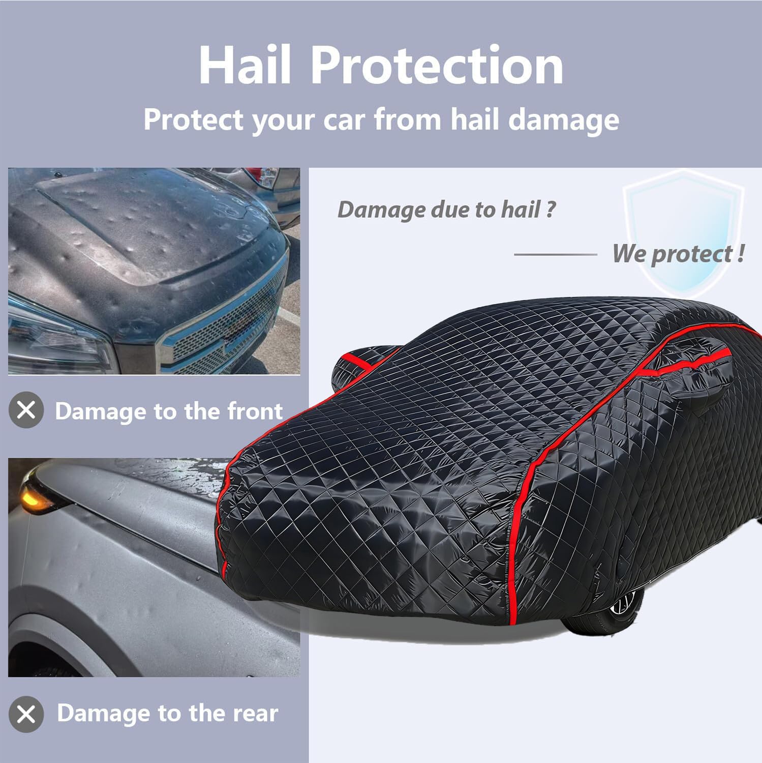 Funda Coche para Ford Mustang Mach 1 2021-2023, Funda para Coche Antigranizo Exterior, Antigranizo Impermeable Antinieve Anti-UV Antipolvo Transpirable, con Cremallera zl0402