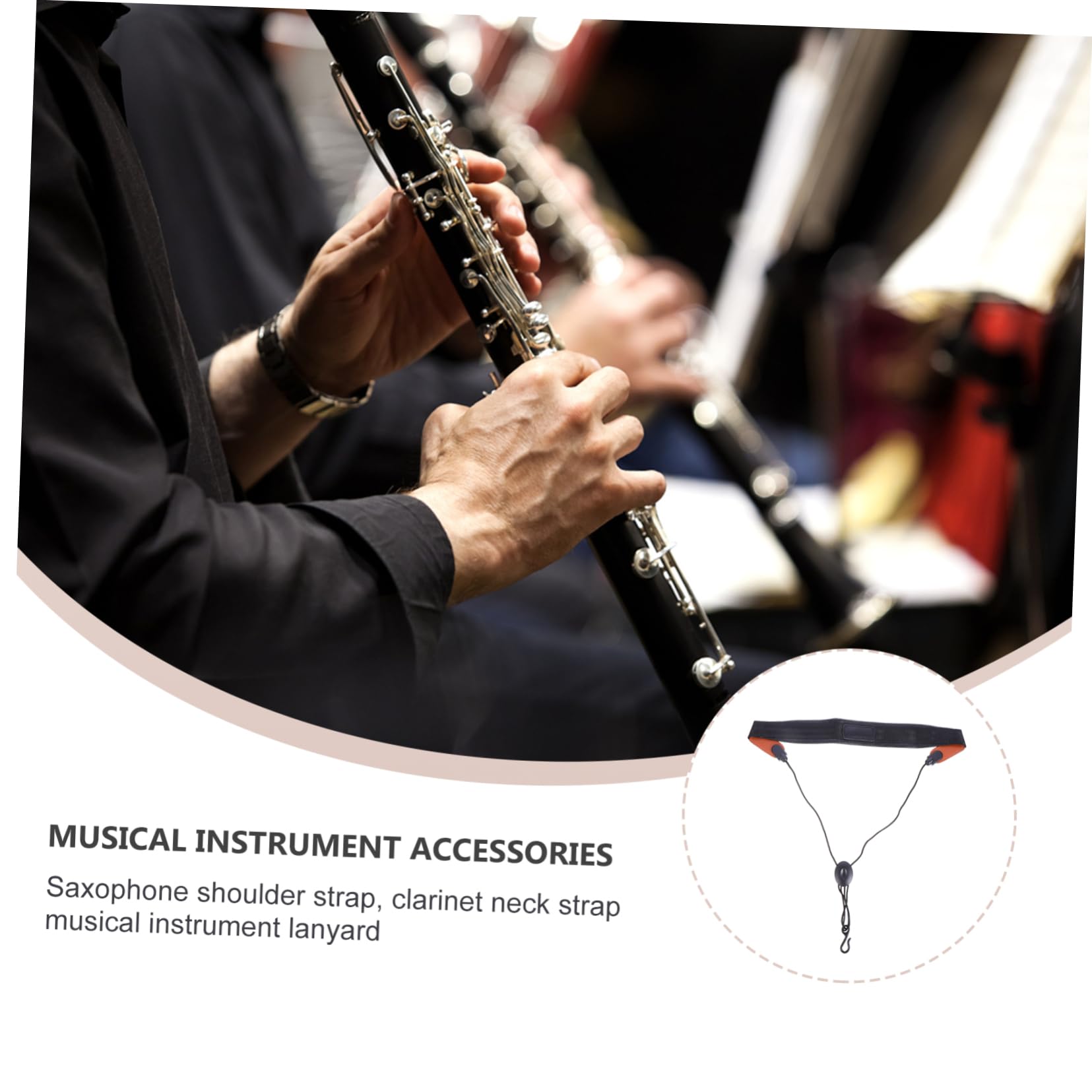 TOYANDONA 3pezzi Cinghia Per Sassofono Regolabile Con Supporto Imbottito e Gancio Antiscivolo Nera Comfort e Stabilità Per Musicisti