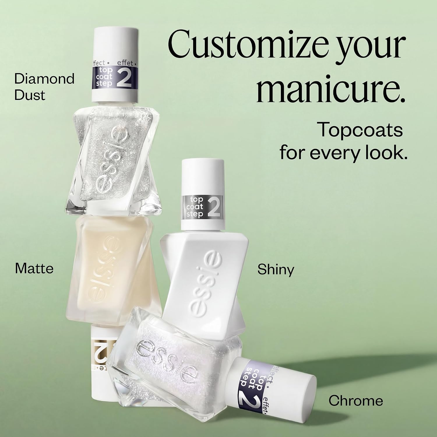 essie Gel Couture Gel-like Nail Polish, Vegan, Metallic Glaze Top Coat Nail Polish, Glazed Chrome, 0.46 fl oz image 5