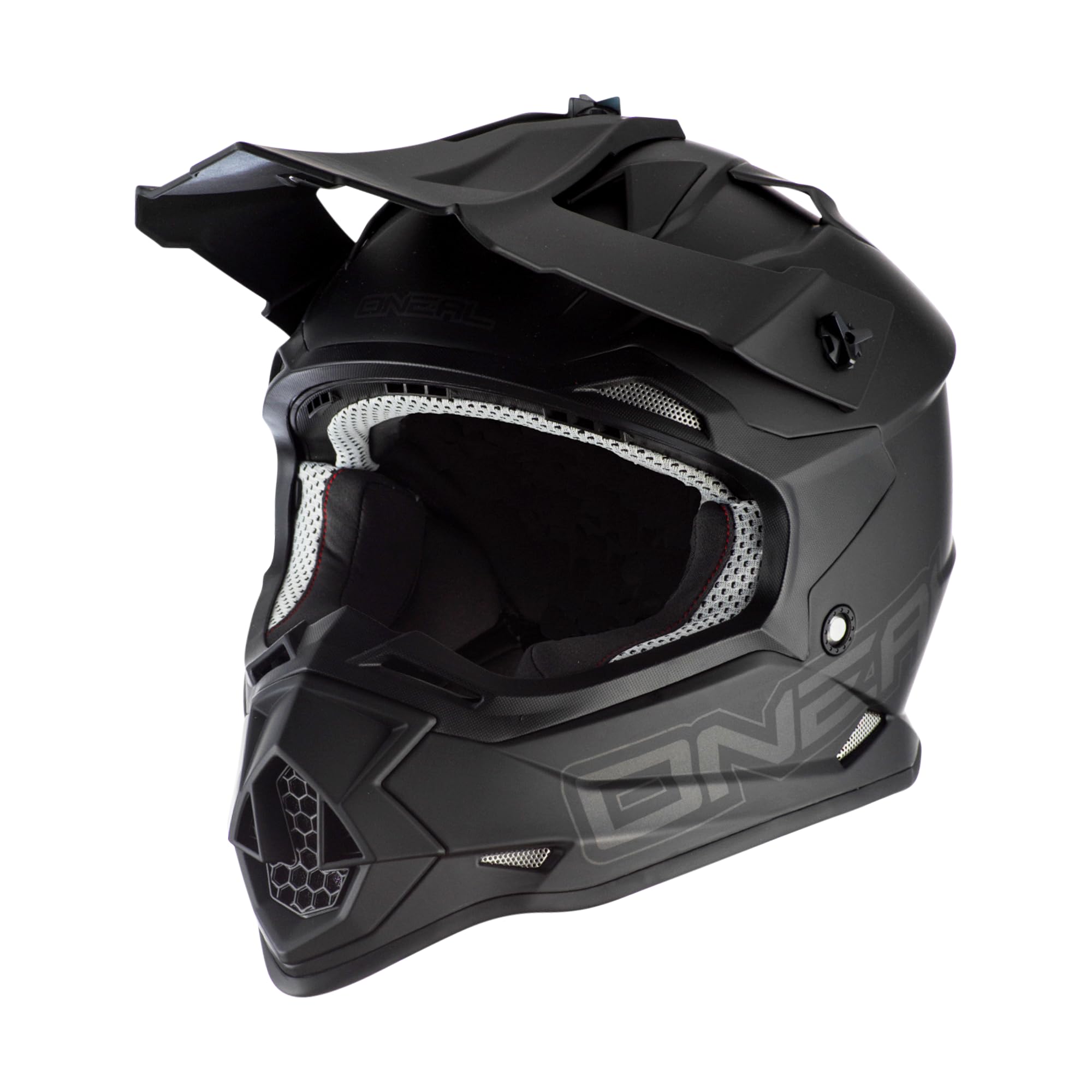 O'NEAL MX Enduro 2SRS Flat V.23 – Motocross-Helm, ABS-Schale, Schwarz, Größe L (59/60 cm), Erwachsene