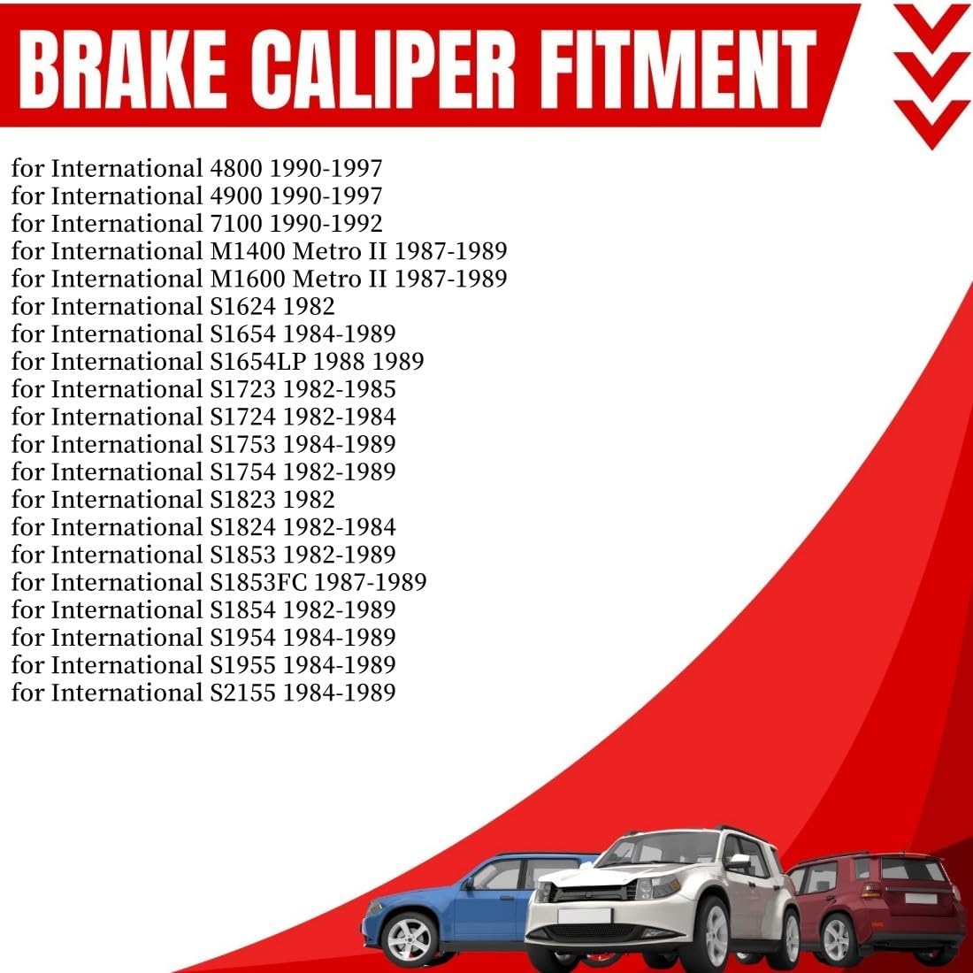 Front Left and Right Disc Brake Calipers Assembly Pair Set ZGYWAutoParts for International M1600 Metro II 6.8L 1987, for International 4700LPX 7.3L 1995-1997, for International S1654LP 7.3L 1988 1989