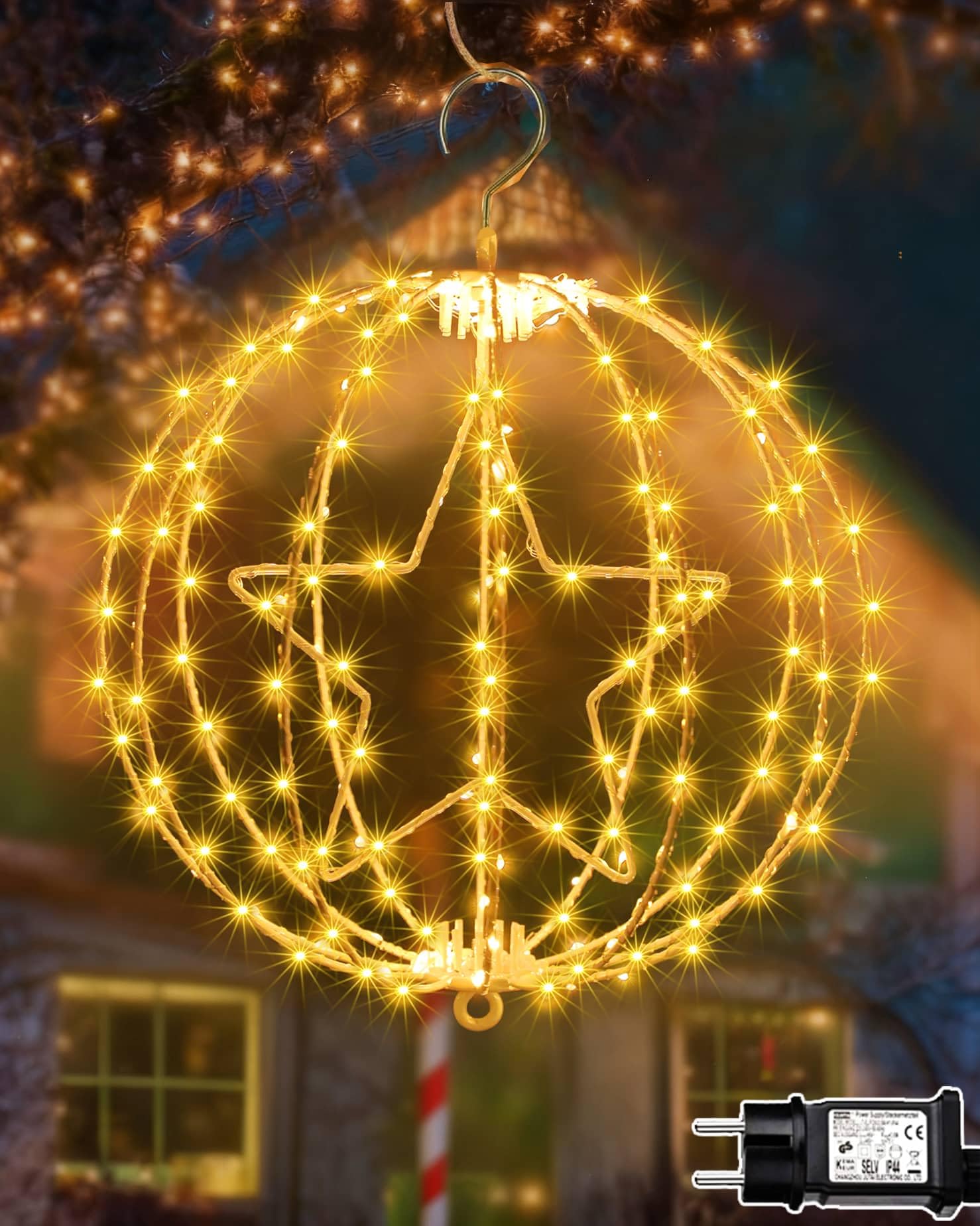 Weihnachtsbeleuchtung Außen Kugel 2 Stück 30CM LED Kugel