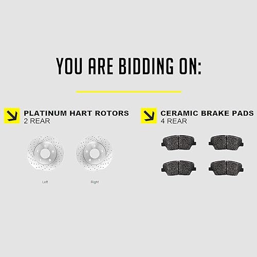 Miniatura 2 de Hart Brakes Rotores perforados traseros + pastillas de freno de cerámica PHXR.20059.02
