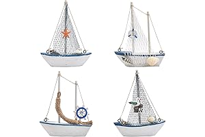 BUYGOO Mini Sailboat Model Decoration Set