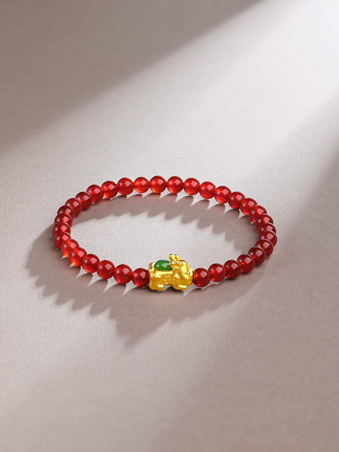 24K Gold Stretch Bracelet Feng Shui Charm Beaded Bracelets Healing Agate Beads Jade Pixiu Jewelry Good Luck Stone Wealth Adjustable Chain Bangle Lucky Red Bangles Unisex Real Gold Gift for Women Men