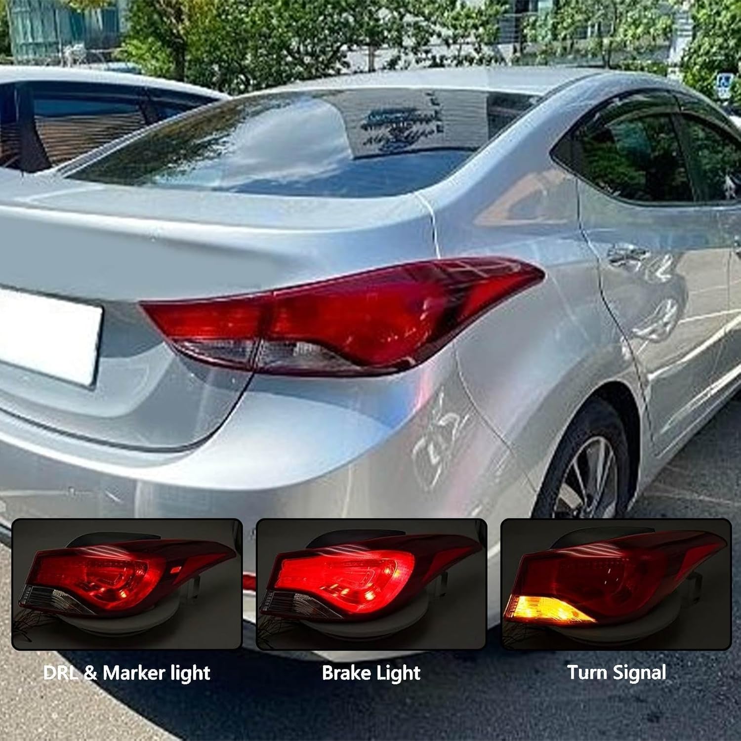 Priprilod Right Passenger Tail Light Compatible With Hyundai Elantra Coupe 2014-2016 Tail Lamp # 924023X230 HY2804131