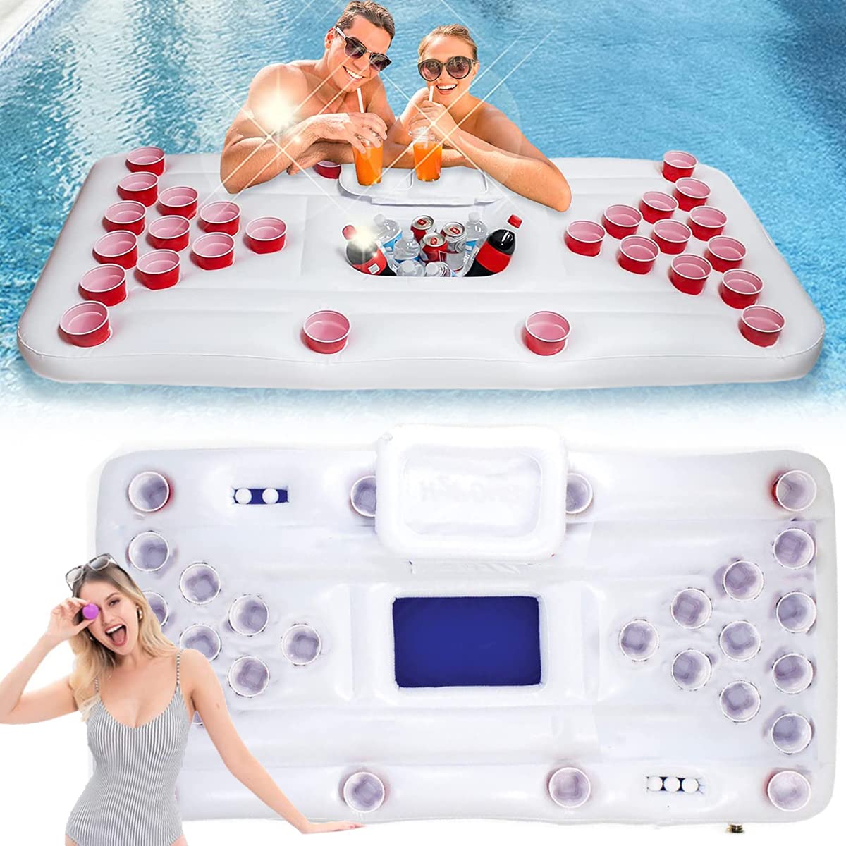 Buy SkadeUAE Inflatable Pool Pong Table, Swimming Pool Pong Float
