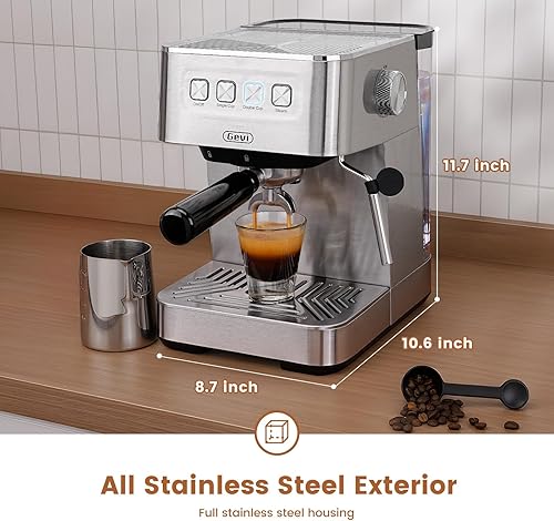 Miniatura 2 de Gevi Amoladora eléctrica de cuchillas de acero inoxidable para café expreso latte mocas, operación silenciosa. GECGI140-U-1