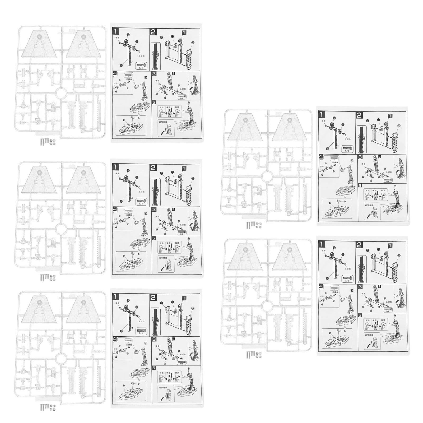 5 Pack Action Figure Stand Set Hobby Action Base pour SD BB RG HG 1/144 Modèle Modèle Affichage de jouets Poutien du support de poupée en plastique (transparent)