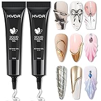 Vista 1 de KYDA 2 piezas de 10 ml de gel de uñas de esculpido 3D transparente, gel de uñas de arte de escultura 3-en-1 para tallado, pintura y moldeado