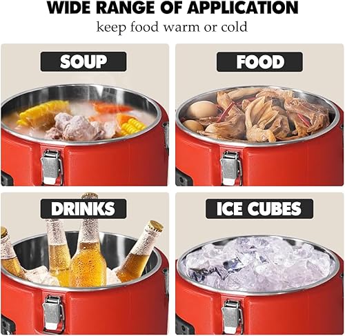 Miniatura 2 de 2 piezas de contenedor de sopa aislado de 5 galones, calentador de alimentos comercial para alimentos calientes o fríos, caja caliente de 21QT para