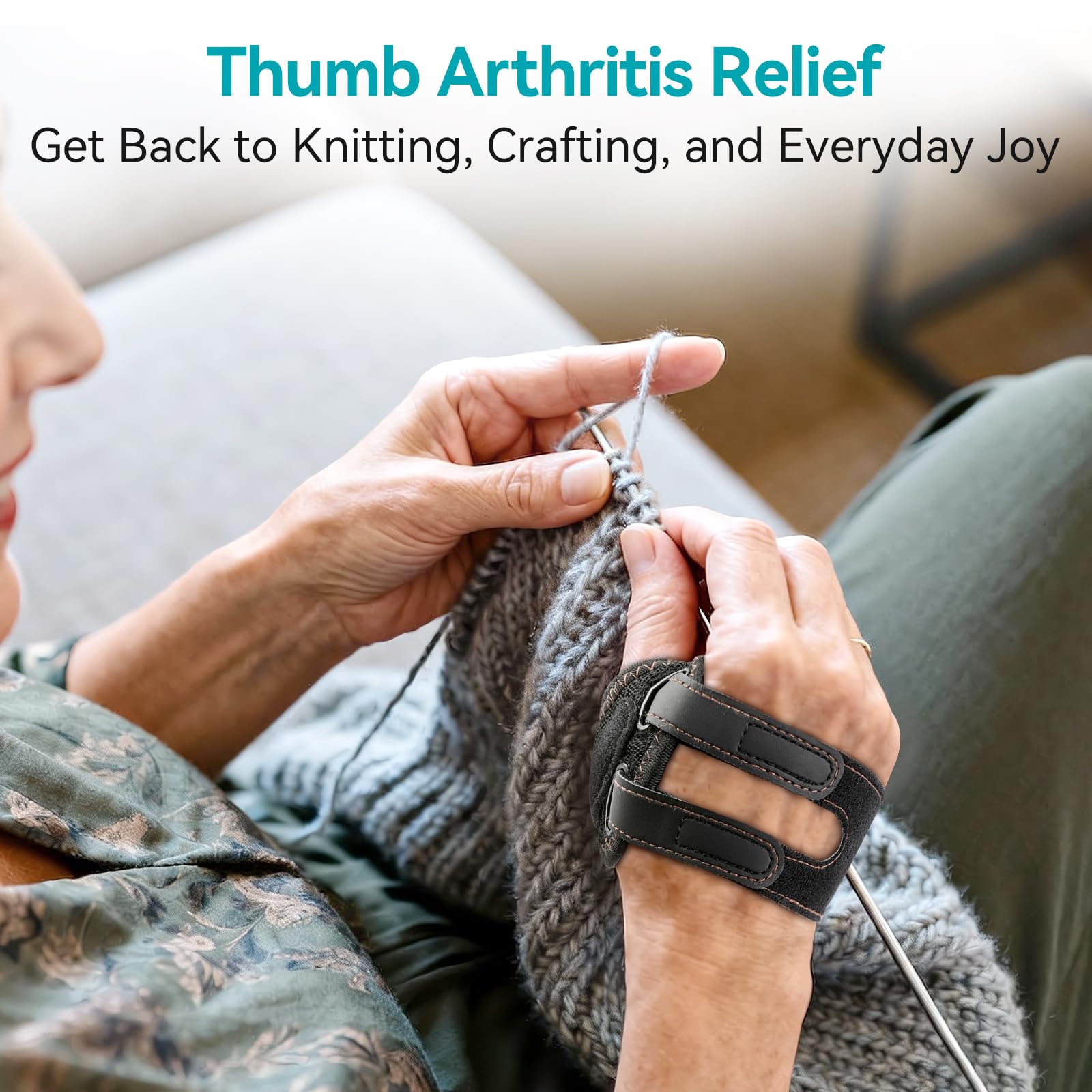FORTEMOTUS Daumenorthese mit CMC Schiene, Atmungsaktive Stoff Daumensattelgelenk Bandage zur Schmerzlinderung bei Rhizarthrose, Arthrose, Daumenbasis und Gelenkinstabilität, Linke Hand, Größe L