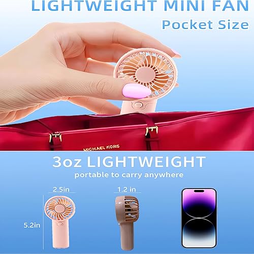 Miniatura 4 de Ventilador de mano, mini ventilador de escritorio portátil, ventilador personal ligero para exteriores, viajes, oficina, camping, no necesita carga,