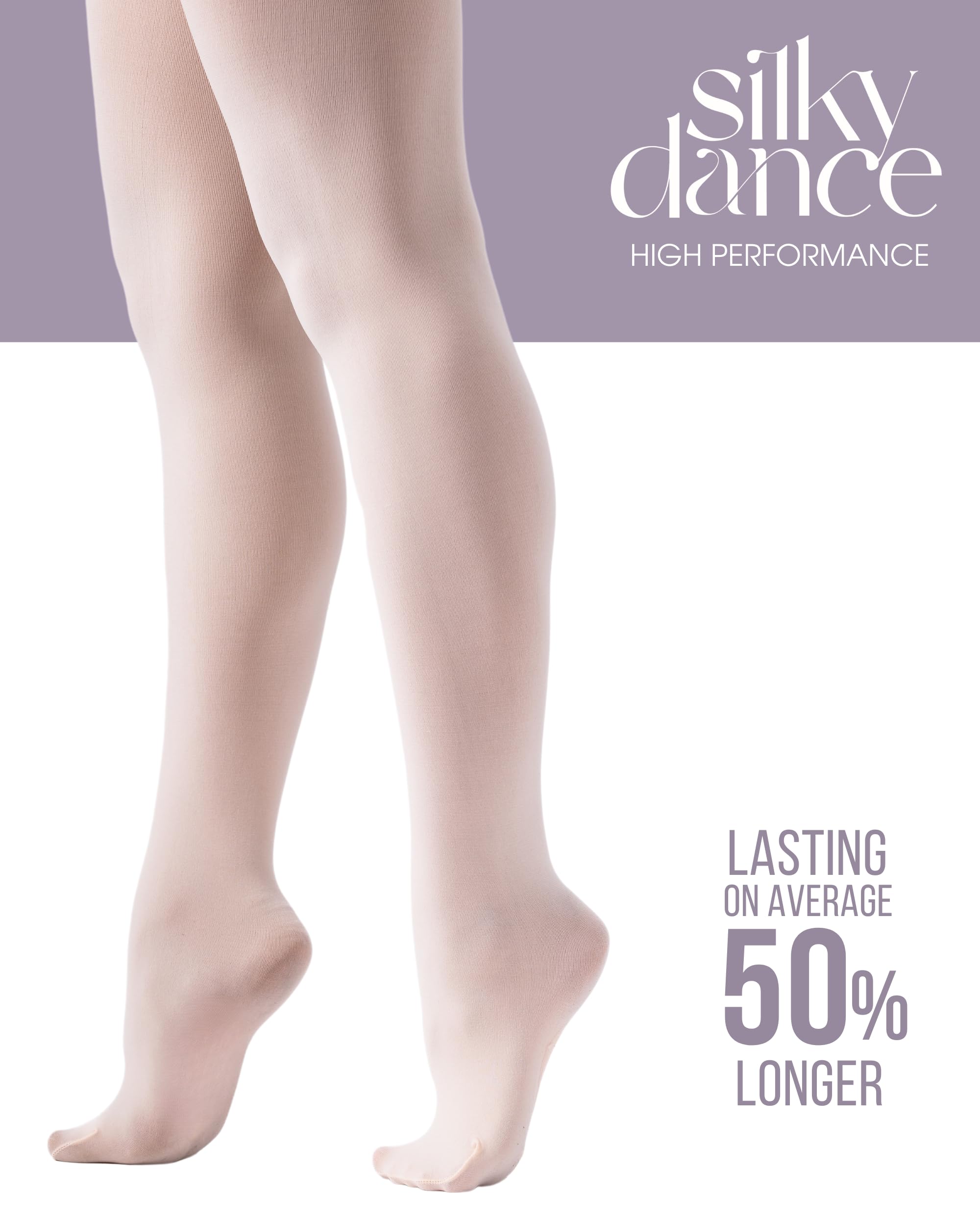 Tanz-Ballettstrumpfhose mit Fuß aus 70 Denier Hochleistungsgewebe, Vollfuß-Ballettstrumpfhose für Mädchen & Damen in Rosa & Hellbraun
