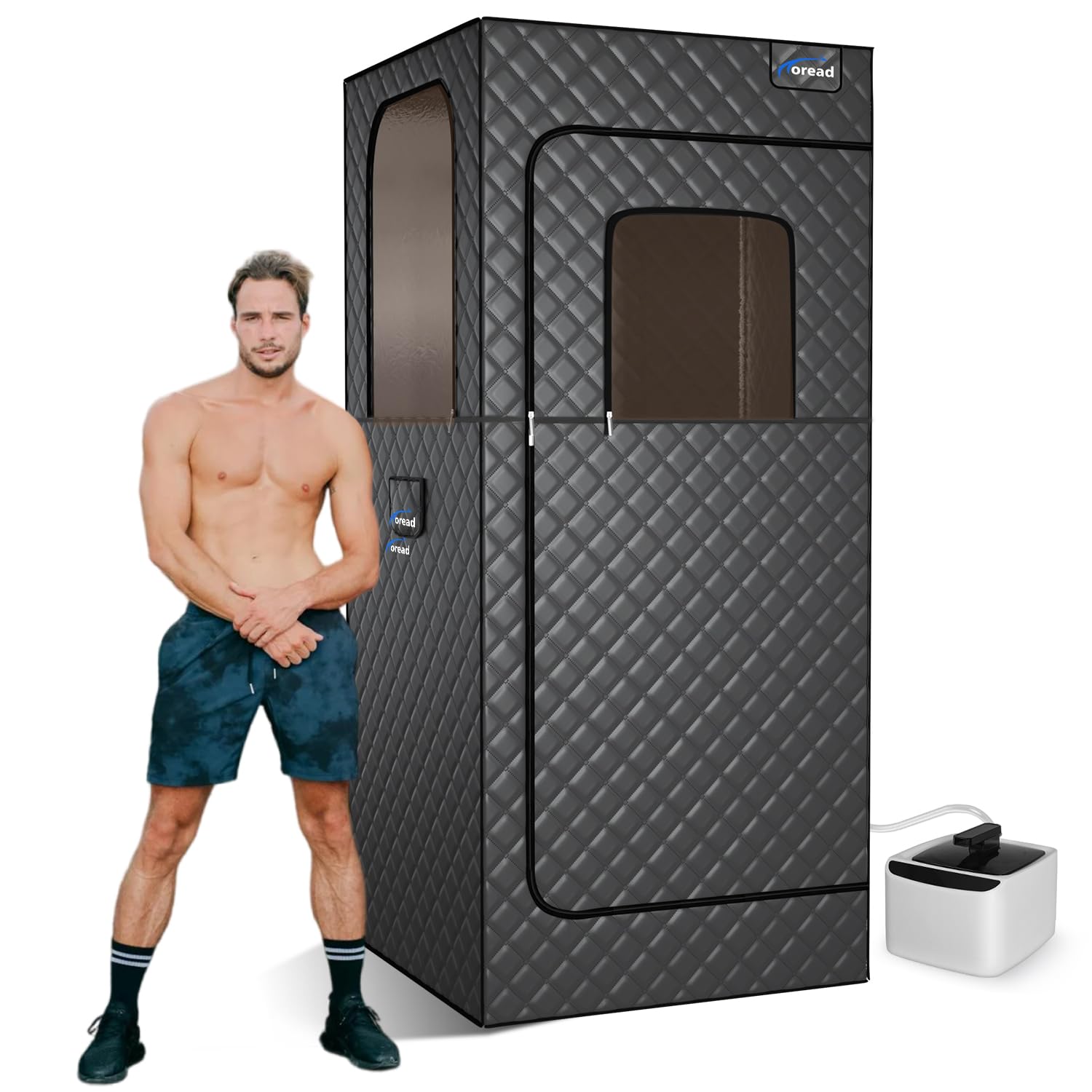 TOREAD Portable Sauna Box for Home,Personal Steam Saunas Tent at Home Use,Full Body Sauna Room at Home with 2.8L 1000W Steamer, Home Sauna SPA for Gym Yoga(Black)