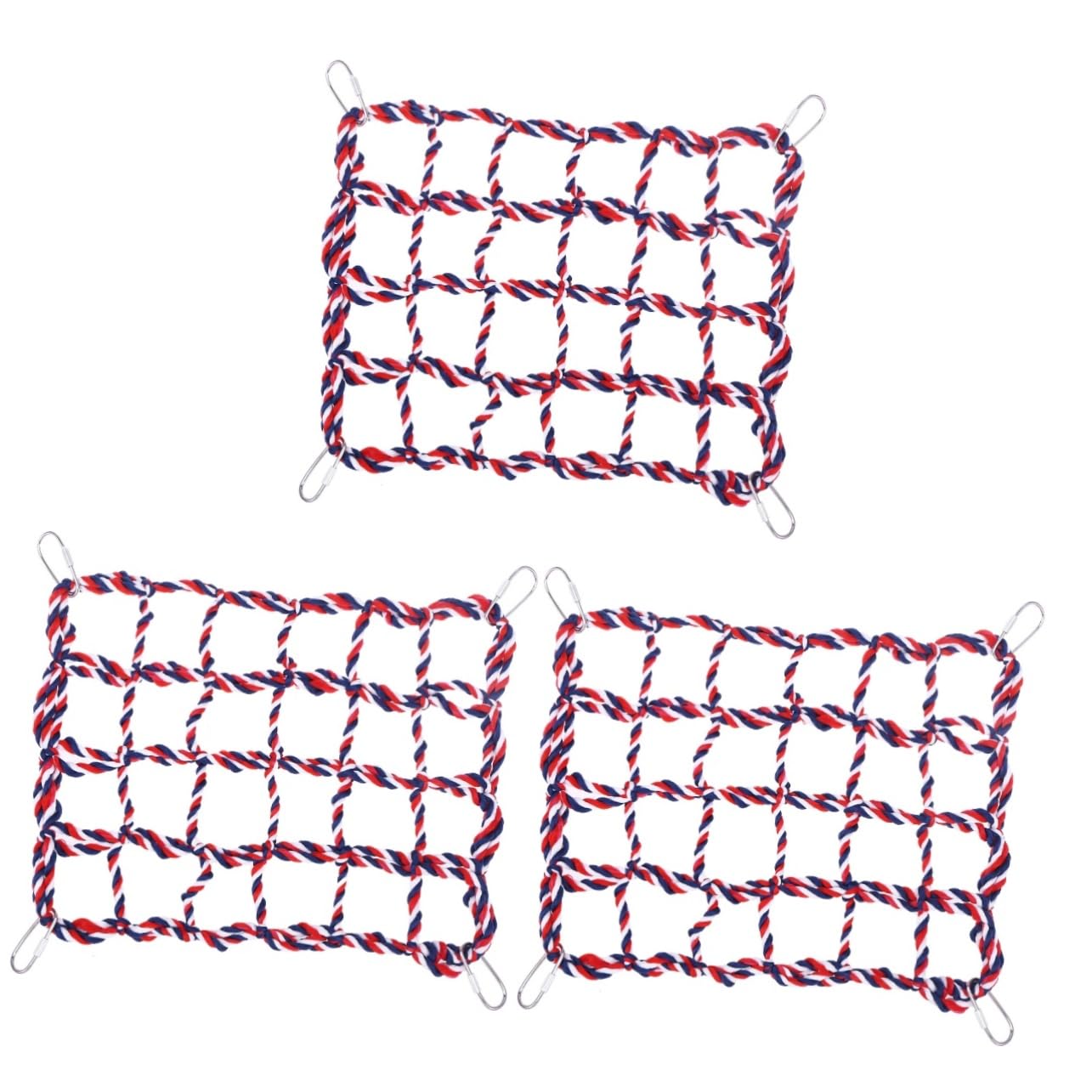 VANZACK 3stücke Kleine Tier Hängematte Baumwolle Mit Kletternetz Für Hamster Ratten Und Frettchen Fördert Einfach Zu Befestigen Mit Metallclips Für Käfige