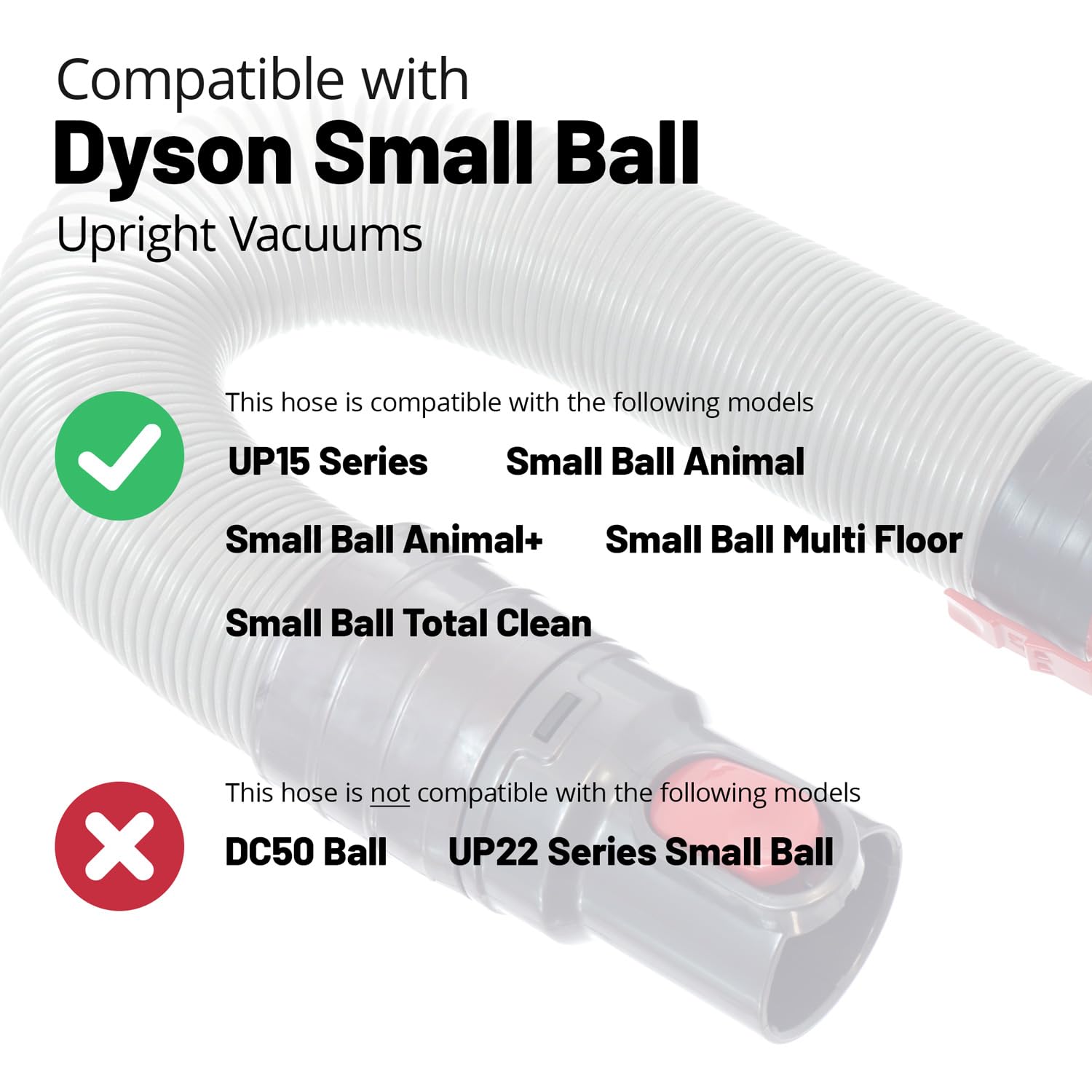 Tubo di aspirazione per Dyson UP15 Small Ball Series, adatto per modelli Animal, Animal+, Multi Floor e Total Clean, parte 967274-02, tubo di prolunga flessibile e resistente per una