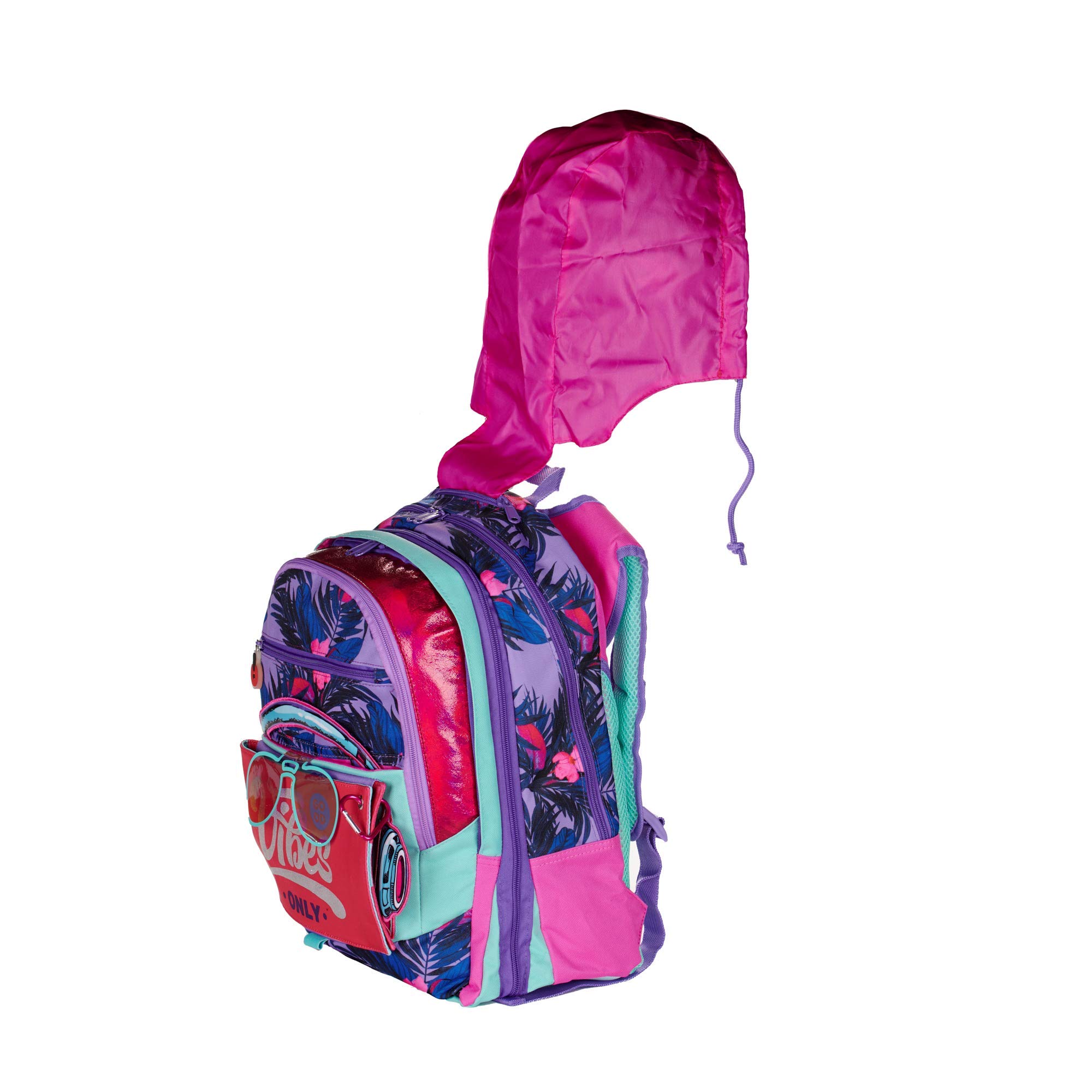 Scuola Zaino FASHION estensibile GIOCHI PREZIOSI con pop-up + astuccio zip 3 piani completo + omaggio portachiave con paillettes + omaggio 10 penne colorate + segnalibro