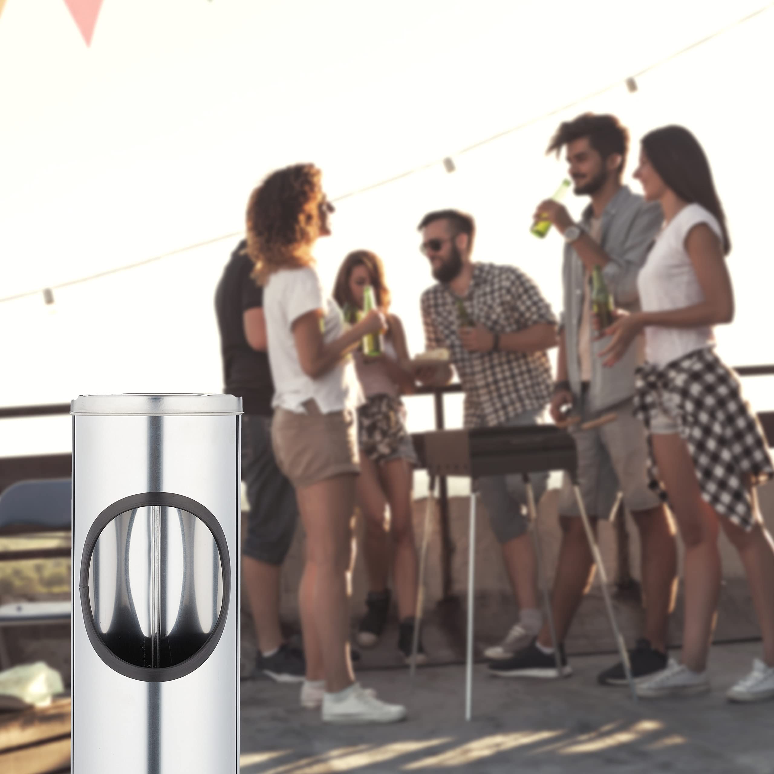 Acero Inoxidable - Cenicero de pie - Ideal comercios y Locales