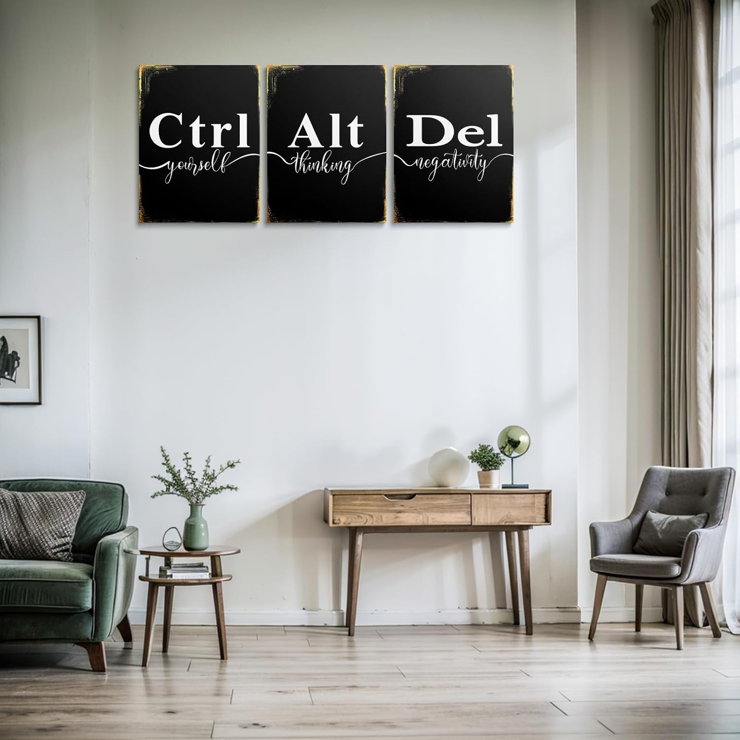 Luxey Aura Motivational Wall Decor, Ctrl Alt Del Wall Inspirational Quote Wall Decor Positive Poster for Modern Home Bedroom Bathroom - Image 5