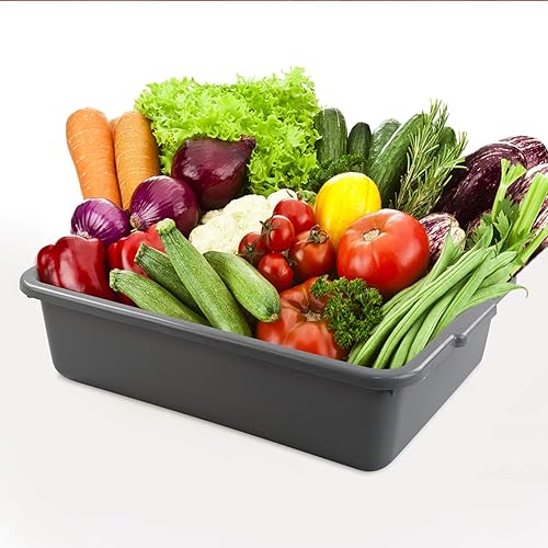 Miniatura 5 de Kiddream Paquete de 4 bolsas de caja de autobús comercial, 13 litros de plástico grande para restaurante, color gris