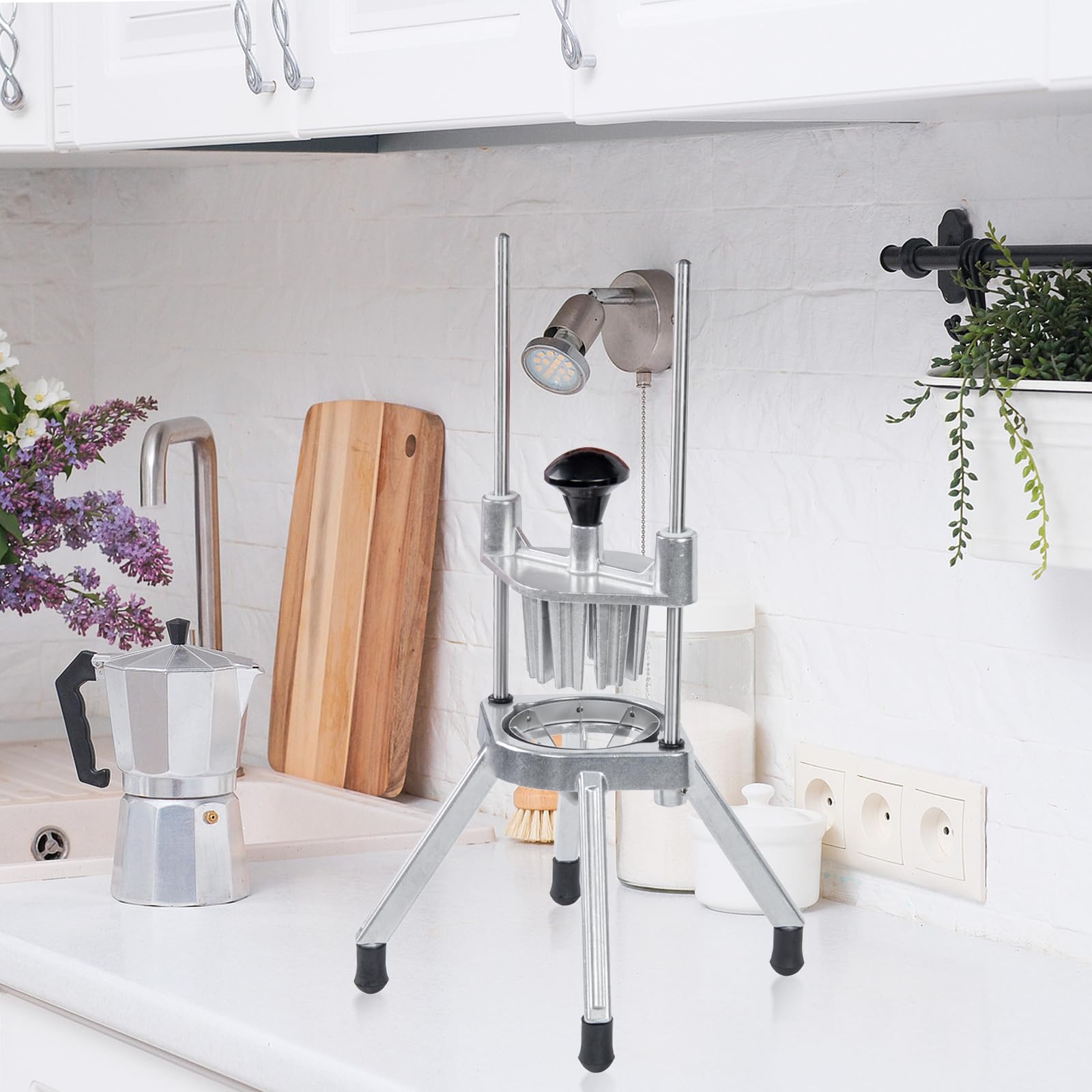 Cortador de frutas de acero inoxidable, cortador de lima y limón de 6 cuñas para una preparación eficiente de frutas