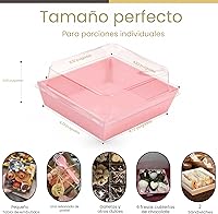 Vista 2 de Paquete de 50 cajas pequeñas transparentes para golosinas, cajas de postre para llevar, mini recipientes de papel desechables de 5 pulgadas