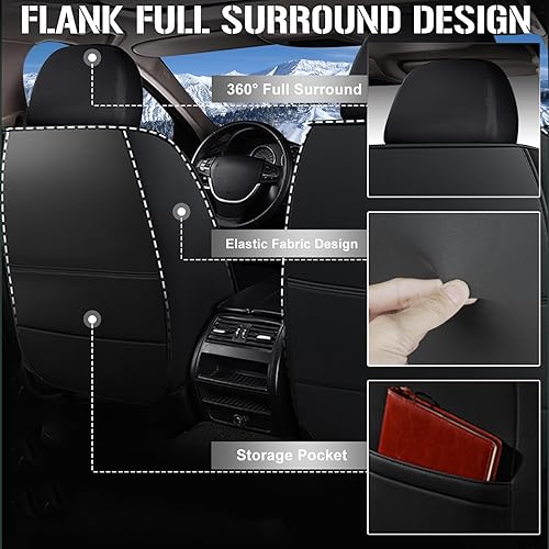 Miniatura 2 de TTX - 2 fundas de asiento delantero de automóvil para Subaru Impreza 2012-2024, de piel de seda de hielo, transpirable, impermeable, para todo tipo