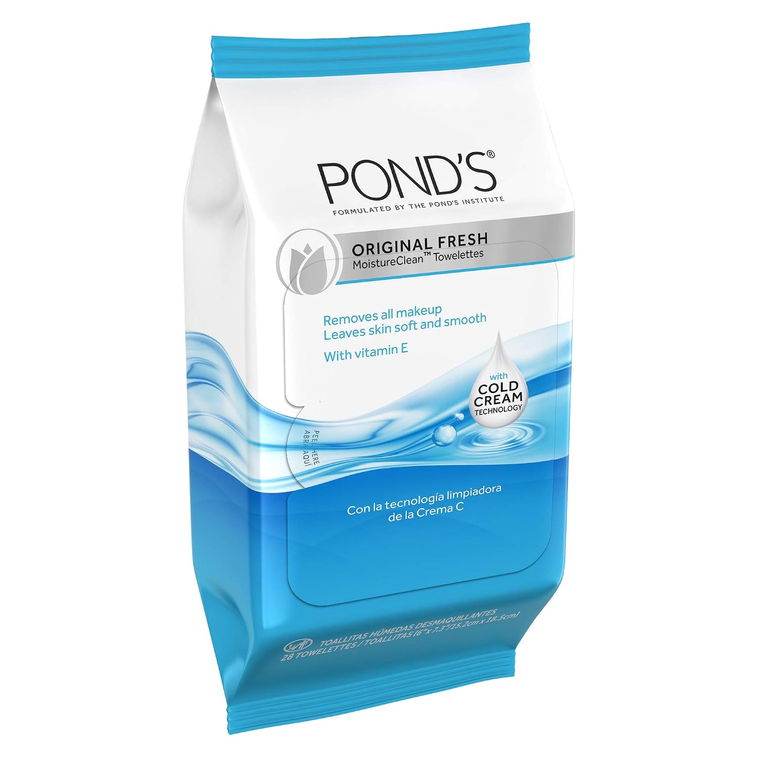 Ponds Makeup Remover Wipes, Original Fresh, 28 ct